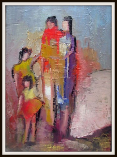 Peinture intitulée "la-famille.jpg" par Maxemile, Œuvre d'art originale, Huile