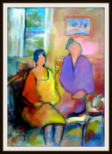 Pintura intitulada "le-couple.jpg" por Maxemile, Obras de arte originais, Óleo