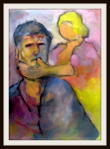 Peinture intitulée "tristesse-et-tendre…" par Maxemile, Œuvre d'art originale, Huile