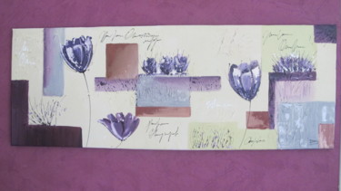 Peinture intitulée "Fleurs mauves" par Dany.R, Œuvre d'art originale, Huile