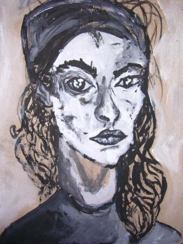 Painting titled "autoportrait" by Vanessa Sauvage, Original Artwork