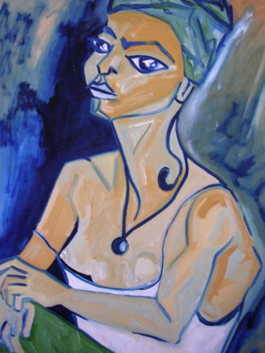 Painting titled "miroir pudique" by Vanessa Sauvage, Original Artwork