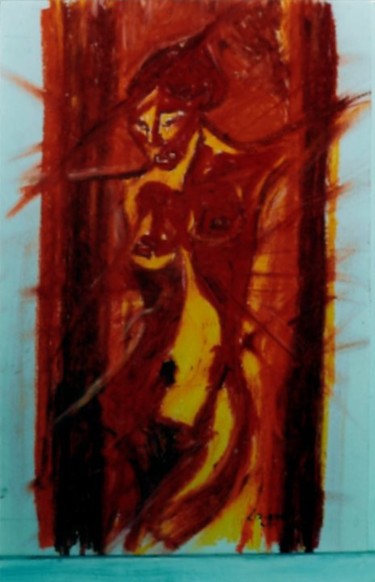 Painting titled "La femme crucifiée" by Vanessa Sauvage, Original Artwork