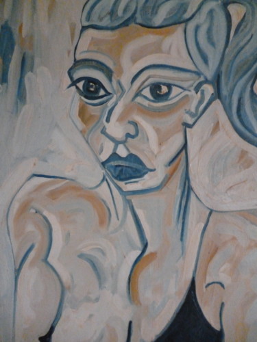 Peinture intitulée "La femme à la brete…" par Vanessa Sauvage, Œuvre d'art originale, Huile