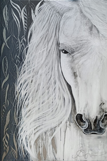 Painting titled "The Big Love. Horse" by Ekaterina Khovanskaya, Original Artwork, Acrylic