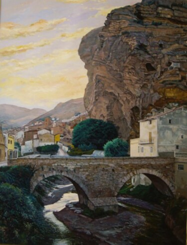Painting titled "Peña y puente de Ce…" by Peláez Ochoa, Original Artwork