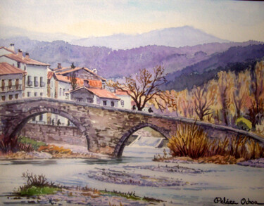 Peinture intitulée "BURGUI (NAVARRA) .…" par Peláez Ochoa, Œuvre d'art originale, Aquarelle