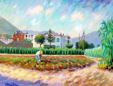 Pintura titulada "Pineda Barrio de la…" por Peláez Ochoa, Obra de arte original, Acrílico