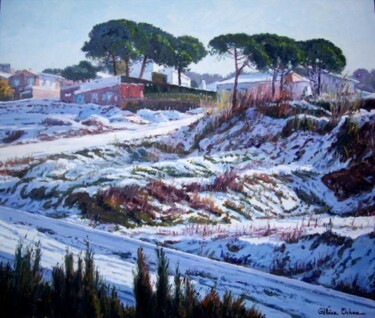 Malarstwo zatytułowany „Nieve en Pinemar” autorstwa Peláez Ochoa, Oryginalna praca