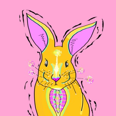 Arte digital titulada "Rabbit" por Pelin Gürses, Obra de arte original, Trabajo Digital 2D