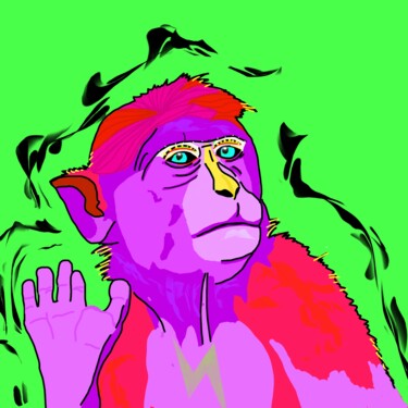 Arte digitale intitolato "Baboon" da Pelin Gürses, Opera d'arte originale, Lavoro digitale 2D