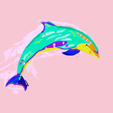 Arte digitale intitolato "Dolphin" da Pelin Gürses, Opera d'arte originale, Lavoro digitale 2D