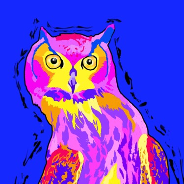 Digitale Kunst mit dem Titel "OWL" von Pelin Gürses, Original-Kunstwerk, 2D digitale Arbeit
