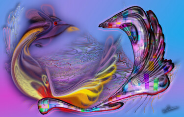Digitale Kunst getiteld "El gallo" door Ricardo Pellerano, Origineel Kunstwerk, 2D Digital Work