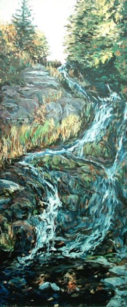Peinture intitulée "Cascade, Baie St-Pa…" par Luc Pellerin, Œuvre d'art originale, Huile