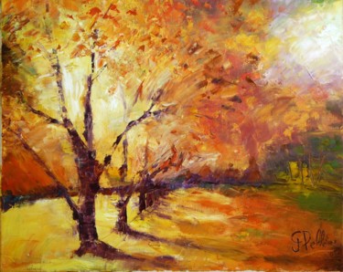 Peinture intitulée "couleurs d'automne" par Jean-Claude Pelletier, Œuvre d'art originale, Huile