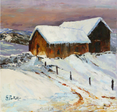 Peinture intitulée "hiver" par Jean-Claude Pelletier, Œuvre d'art originale, Huile