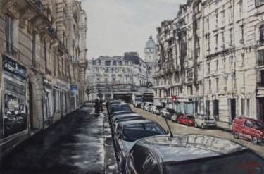 Картина под названием "parigi-rue-abel-acq…" - Luca Pellizzari, Подлинное произведение искусства, Акварель