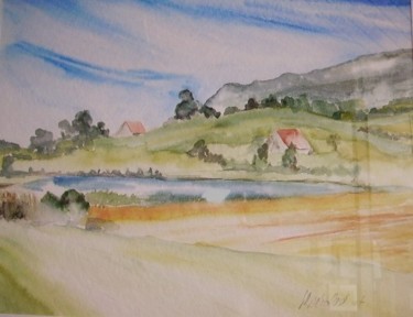 Painting titled "ma campagne" by Marianne Décotterd, Original Artwork, Other