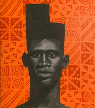 Malerei mit dem Titel "Afro" von Pelumi Fasasi, Original-Kunstwerk, Acryl