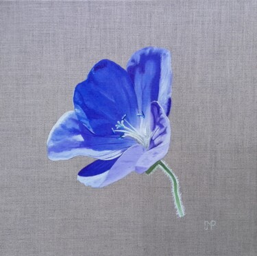 "Fleur bleue" başlıklı Tablo Pen tarafından, Orijinal sanat, Petrol Ahşap Sedye çerçevesi üzerine monte edilmiş