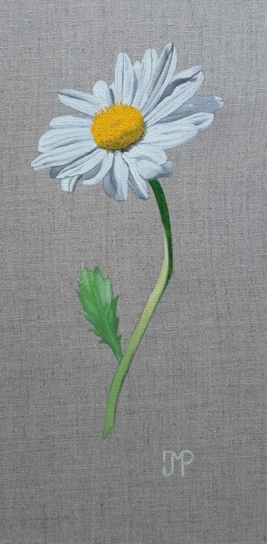 Painting titled "marguerite" by Pen, Original Artwork, Oil Mounted on Wood Stretcher frame