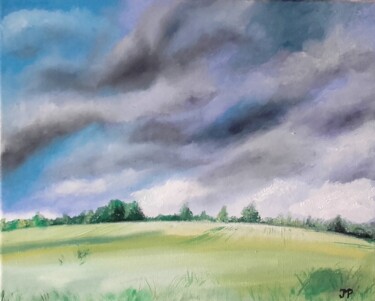 Painting titled "campagne" by Pen, Original Artwork, Oil