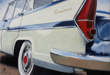 Pintura titulada "Simca Chambord 1960" por Pen, Obra de arte original, Oleo