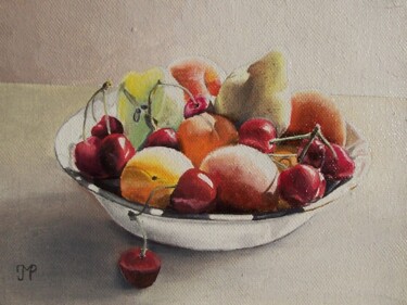 Painting titled "Petite nature morte…" by Pen, Original Artwork, Oil Mounted on Wood Stretcher frame