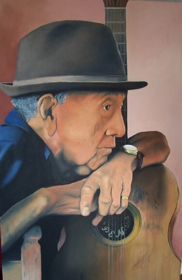 绘画 标题为“Cubano” 由Pen, 原创艺术品, 油 安装在木质担架架上