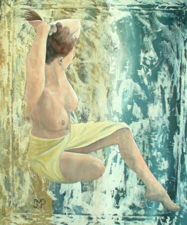 Pintura titulada "Nu jaune" por Pen, Obra de arte original, Oleo Montado en Bastidor de camilla de madera