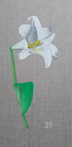 Malarstwo zatytułowany „Fleur de lys” autorstwa Pen, Oryginalna praca, Olej Zamontowany na Drewniana rama noszy