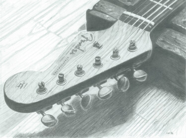 Dessin intitulée "Tête de Fender..." par Moa Dessins, Œuvre d'art originale, Crayon