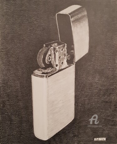 Drawing titled "Briquet" by Moa Dessins, Original Artwork