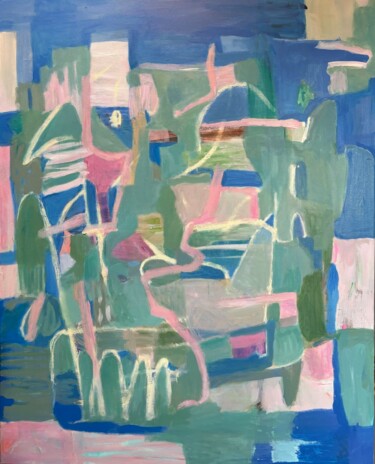 Malerei mit dem Titel "Summer Landscape" von Penelope Van Hoorn, Original-Kunstwerk, Acryl