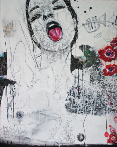 Malarstwo zatytułowany „Insoumise (100x125c…” autorstwa Peng Nghia, Oryginalna praca, Akryl