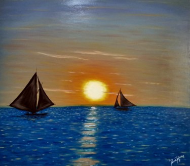Pintura intitulada "Crepúsculo entre Ve…" por Penna Ranna, Obras de arte originais, Óleo