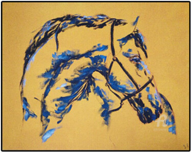 Peinture intitulée "cheval blanc" par Atelier Pauline Pennanguer, Œuvre d'art originale