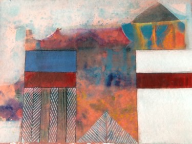 Painting titled "Roof Pavilion" by Penny Koppe, Original Artwork, Watercolor