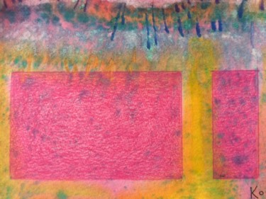 Painting titled "Pink Square" by Penny Koppe, Original Artwork, Watercolor