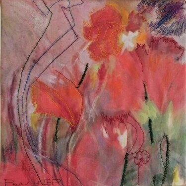Painting titled "danse des fleurs" by Penny G Peckmann, Original Artwork, Embroidery