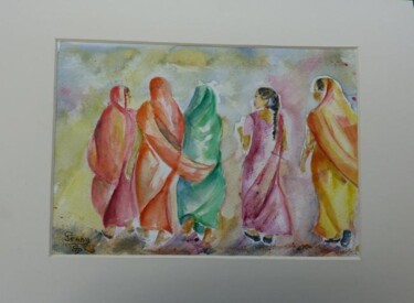 Painting titled "Inde-Sortie entre f…" by Penny G Peckmann, Original Artwork