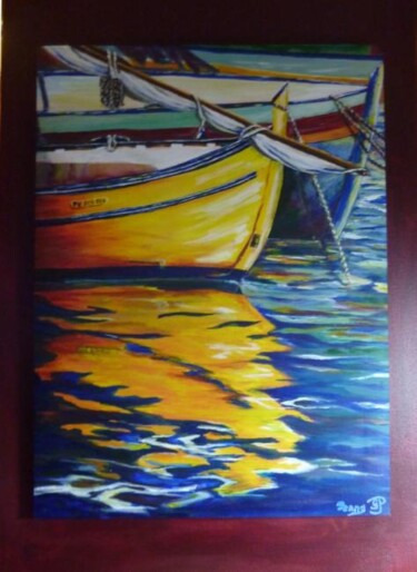 Peinture intitulée "La barque" par Penny G Peckmann, Œuvre d'art originale