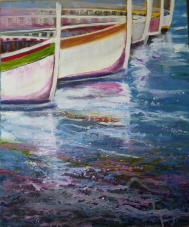 Peinture intitulée "les-barques.jpg" par Penny G Peckmann, Œuvre d'art originale, Acrylique