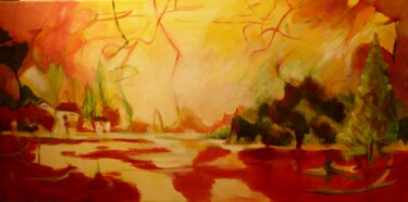 Painting titled "eaux-mysterieuses-b…" by Penny G Peckmann, Original Artwork, Acrylic