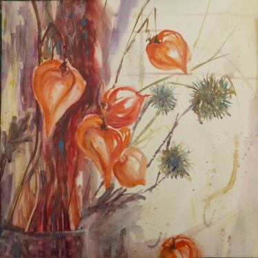 Painting titled "physalis3.jpg" by Penny G Peckmann, Original Artwork, Watercolor