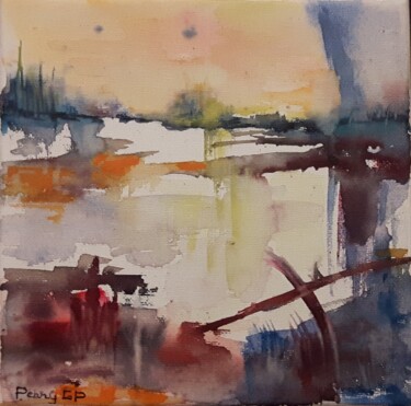 Painting titled "paysage-imagine-20x…" by Penny G Peckmann, Original Artwork, Watercolor