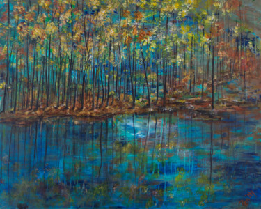 Peinture intitulée "Terre Bois L'Eau" par Pen'Ny, Œuvre d'art originale, Acrylique