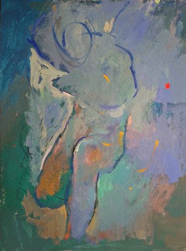Peinture intitulée "Apparition ,," par Pierre Pentchev, Œuvre d'art originale, Gouache