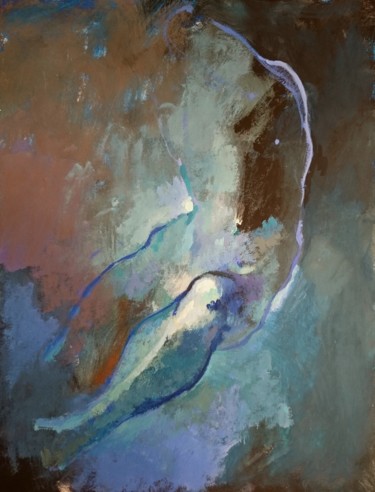 Peinture intitulée ",,Apparition,," par Pierre Pentchev, Œuvre d'art originale, Gouache